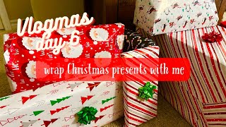 WRAP CHRISTMAS PRESENTS WITH ME  Wrapping Christmas presents ￼  Vlogmas day 6 [upl. by Anialed]