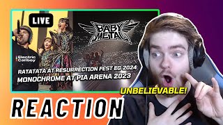 BABYMETAL LIVE RATATATA at Resurrection Fest EG 2024  Monochrome at PIA Arena 2023  REACTION [upl. by Eerdua]