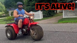 Getting a 1984 Honda ATC200 Running Right Moving Under it’s Own Power for the FIRST Time in YEARS [upl. by Cirded674]