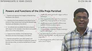 POWERS AND FUNCTIONS OF ZILLA PARISHAD  PART  8 CIVICS [upl. by Allison]