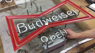 Vintage Neon Budweiser Sign Troubleshooting [upl. by Aurthur1]