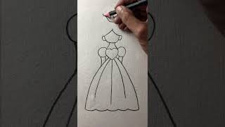 Simple princess drawing with pencil [upl. by Win]