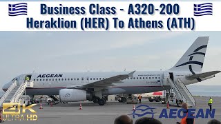 Aegean Airlines  A320200  Business Class  Heraklion HER to Athens ATH  Trip Report [upl. by Aleel5]