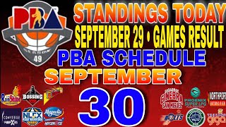 pba standings today September 29 2024  games results  games schedule September 30 2024 [upl. by Aivilys]