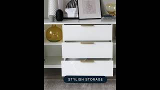 Danetti Geo Large White Textured Sideboard Features [upl. by Almire]