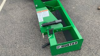 Penny’s First Implement John Deere Imatch Frontier Box Blade 1025r compact tractor Vlog [upl. by Karame]