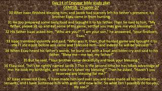 Oneyear Bible Reading Plan Day 14Genesis27amp28 Psalms14 Matthew10 121 God is in Control [upl. by Abagael628]