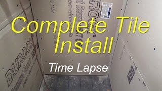 Complete bathroom shower install time lapse start to finish [upl. by Eisor]