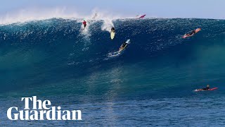 Laura Enever breaks women’s record for biggest paddlein wave surfed [upl. by Adarbil671]