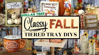 🍁 FALL TIERED TRAY DIYsPART 1NEW Dollar Tree Fall DIYDollar Tree Fall 2021 [upl. by Acireh]