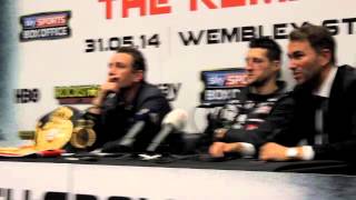 CARL FROCH POST FIGHT PRESS CONFERENCE WITH EDDIE HEARN amp ROB McCRACKEN  FROCH v GROVES 2 [upl. by Jueta920]