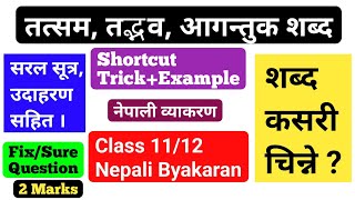 तत्सम तदभव आगन्तुक शब्दनेपाली व्याकरण NEB Class 1112 Nepali Byakaran  TatsamTadbhavAagantuk [upl. by Dnalor55]