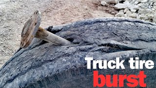 Tire burst is a drivers nightmare truck [upl. by Cele]