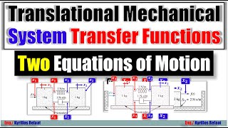 Part 2 Translational Linear Mechanical System Transfer Functions Two Equations of Motion [upl. by Atiuqcir]