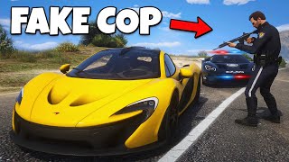 Stealing Super Cars as Fake Cop in GTA 5 RP [upl. by Nonarb]