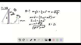 Conservation of Angular Momentum In Fig a small 50 block slides down a frictionless surface through [upl. by Ashleigh496]