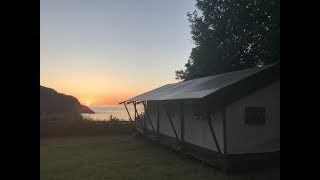 Glamping in a Safari Tent at Sandaway Beach Devon [upl. by Nazus]