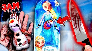 CUTTING OPEN EVIL ELSA DOLL FROM FROZEN AT 3AM SHE ATE OLAF [upl. by Innad982]