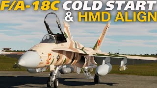 DCS FA18C Hornet NEW Cold Start amp HMD Alignment Tutorial [upl. by Dru]