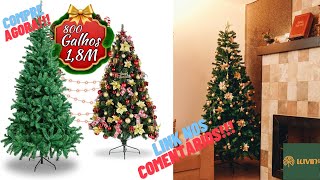 COMPRE AGORA LuviNco Árvore De Natal Pinheiro Grande Luxo Cheia Premium 1 80m 800 Galhos amazon [upl. by Lontson]