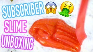 OPENING SUBSCRIBERS SLIME PACKAGES OMG [upl. by Esiuolyram]