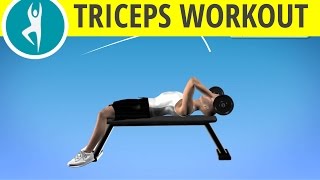 Lying Triceps Pressdown Workout on Bench [upl. by Aehtla674]