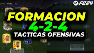 FORMACION  424  ✅ TACTICAS Y INSTRUCCIONES FC 24  LA FORMACION MAS OFENSIVA MacrossA10 [upl. by Hulda]