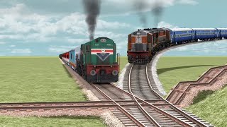 THREE LINE FORKED RAILROAD  Trains Crossing Each Other At Same Track Train Simulator 2025 [upl. by Kitti]