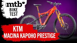 KTM Macina Kapoho Prestige E Bike Test I Elektro Mountainbike Trail Fully mit Bosch CX Motor im Test [upl. by Selhorst322]