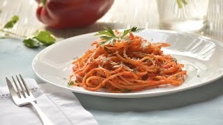 Spaghetti con crema de pimientos  Receta fácil y deliciosa [upl. by Eseerehs]