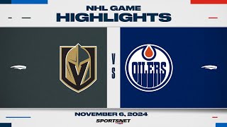 NHL Highlights  Golden Knights vs Oilers  November 6 2024 [upl. by Analeh]