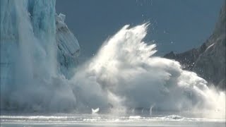 Extreme Glacier Calving Hubbard Glacier Alaska [upl. by Selij]