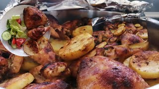 baked chicken and potatoes recipe [upl. by Brackett183]