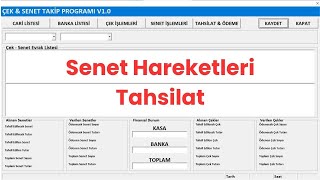 Çek  Senet Takip Programı  Senet Tahsilat [upl. by Aip]