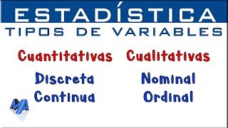 Tipos de variables estadísticas  Cuantitativas Cualitativas [upl. by Nnanerak]