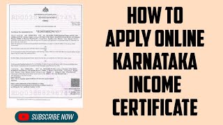 How To Apply Online Karnataka Income Certificate  Karnataka Income Certificate Apply [upl. by Aihtela775]