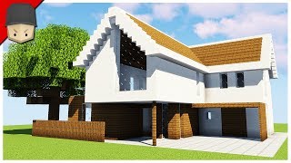 How to Build a Modern House in Minecraft Minecraft House Tutorial [upl. by Suoicerpal]