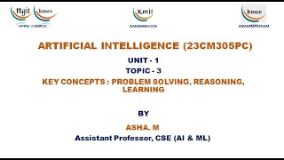 UNIT  1KEY CONCEPTS PROBLEM SOLVING REASONINGLEARNING [upl. by Tavy]