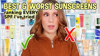 Ranking 50 FACE SUNSCREENS from Worst to Best Korean Mineral Tinted Drugstore amp more [upl. by Gannes]