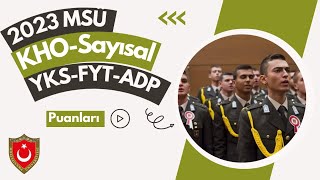 2023 MSÜ Adaylarının YKS FYT ADP Puanları KHOSayısal msü msüadp msüsıralamaları [upl. by Asilehc]