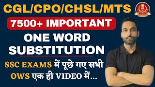 ONE WORD SUBSTITUTION FOR SSC CGL CHSL MTS  CPO  by Jai sir ssccgl2024 [upl. by Erdnoed281]