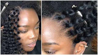 1 BRAIDLESS Crochet illusion using braiding extension curled from scratch  Crochet braids styles [upl. by Ilrahs15]