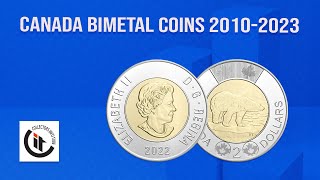 Canada Bimetal Standard Circulation Coins 20102023 HD [upl. by Costello471]