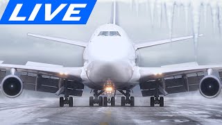 🔴LIVE SNOWY WINDY and COLD AIRPORT ACTION at CHICAGO OHARE  SIGHTS and SOUNDS of PURE AVIATION [upl. by Doley]