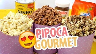 3 RECEITAS DE PIPOCA DOCE LEITE NINHO NUTELLA E OVOMALTINE [upl. by Attolrahc]