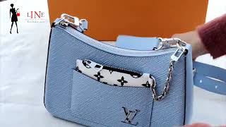 NEW LOUIS VUITTON MARELLE BLEU NUAGE EPI Leather UNBOXING  2022  Try On lvmarelle [upl. by Spanos]