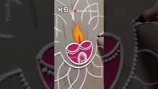 Simple Rangoli Tricks by Sangeeta Deepavali Sankranti Dhanteras and Diwali Simple Rangoli [upl. by Werdn]