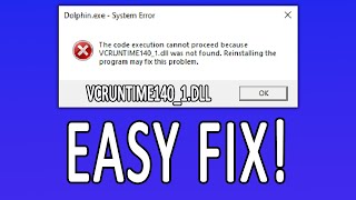 VCRUNTIME1401dll Was Not Found EASY FIX 2024  Including MSVCP140dll [upl. by Judon]