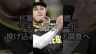 ド軍ベンチ騒然…マチャドの“ボール投げ込み”をMLBが調査へshorts大谷翔平ドジャース [upl. by Hadrian611]