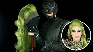 WIG TRANSFORMATION W MR VILLBERG  Green Drag Wig Tutorial [upl. by Eiramnerual333]